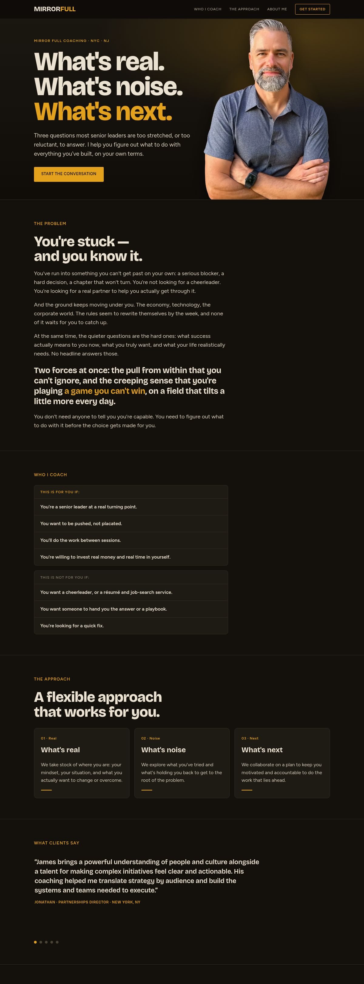 The full Mirrorfull homepage
